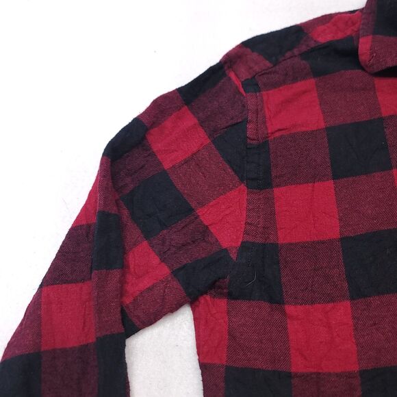 Croft & Barrow Buffalo Check Flannel Button Up Shirt Mens Size Medium M Red - Picture 4 of 10